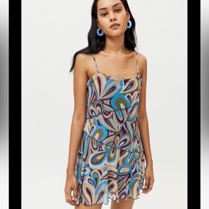 NBW- UO Moxie Mesh Mini Slip Dress. Size M | Color: Blue/Purple